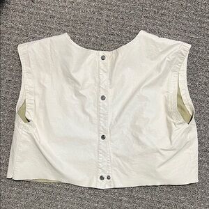 Guess White Button-Back Sleeveless Top